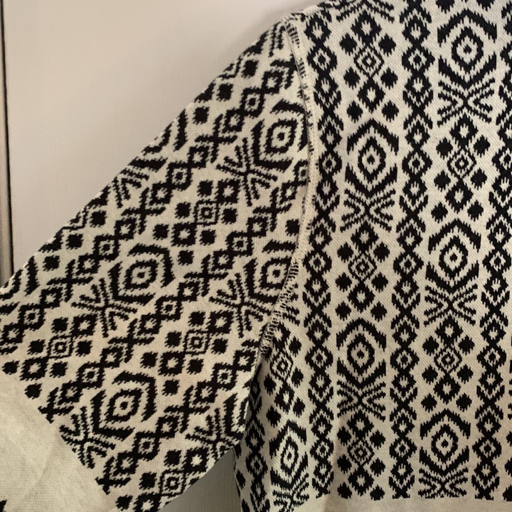 Talbots Off-White And Black Patterned Quarter Zip… - image 4